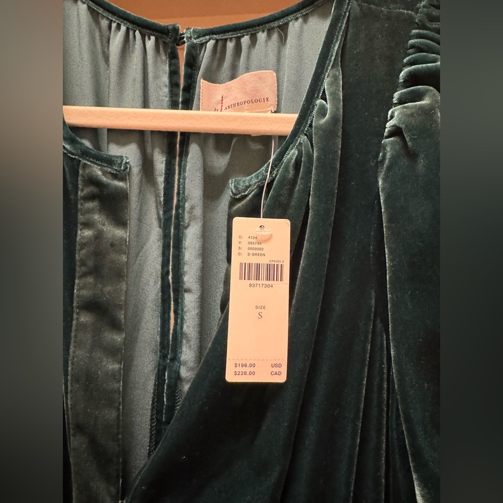 Anthropologie Emerald Velvet Jumpsuit
